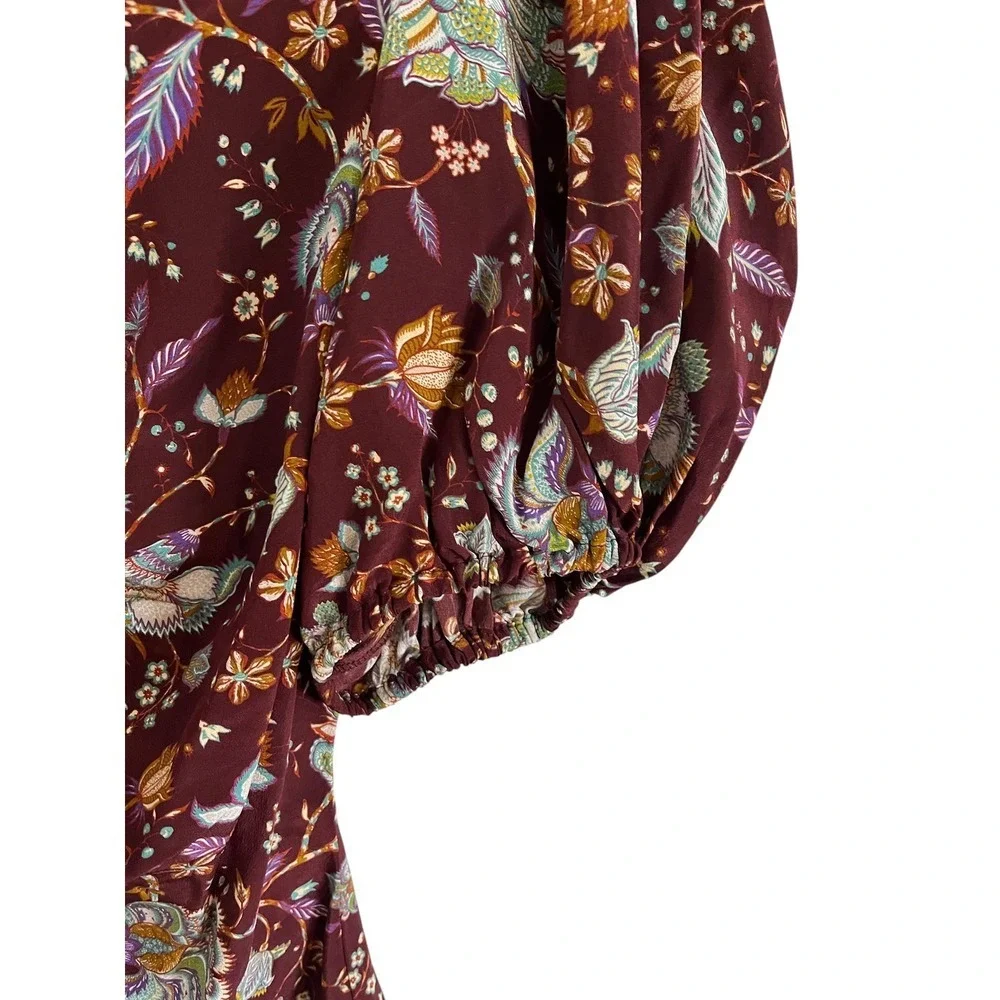 ULLA JOHNSON Elise Ruched Silk‎ Blouse